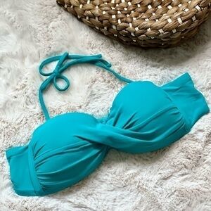 ⭐️⭐️ROBIN PICCONE Bandeau Bikini Top Strapless Convertible Turquoise M